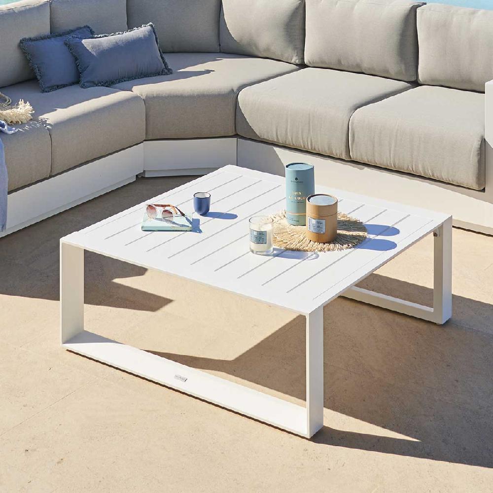 hesperide Table basse de jardin carrée ALLURE Blanche