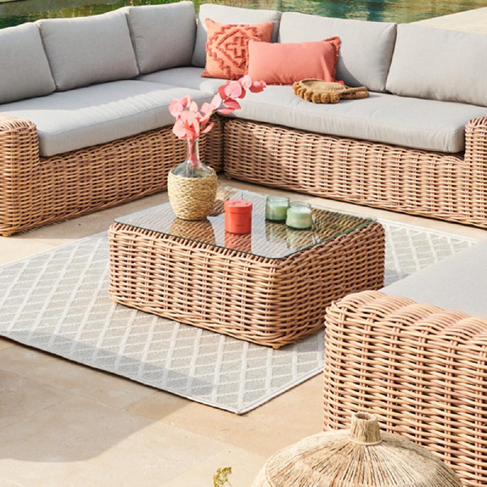 hesperide Table basse de jardin carrée SAVINIA Tahini