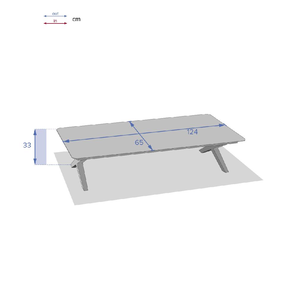 Hesperide Table Basse De Jardin Rectangulaire EMBRUNS Effet Bois Macadamia