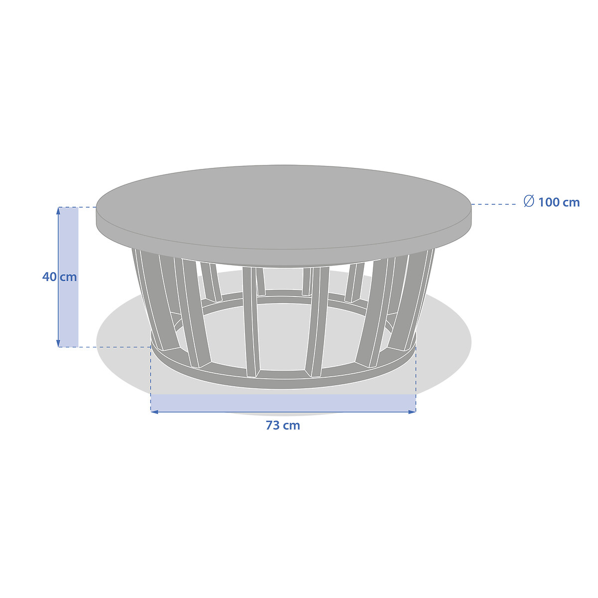 Hesperide Table Basse De Jardin Ronde LEMINDO Eucalyptus