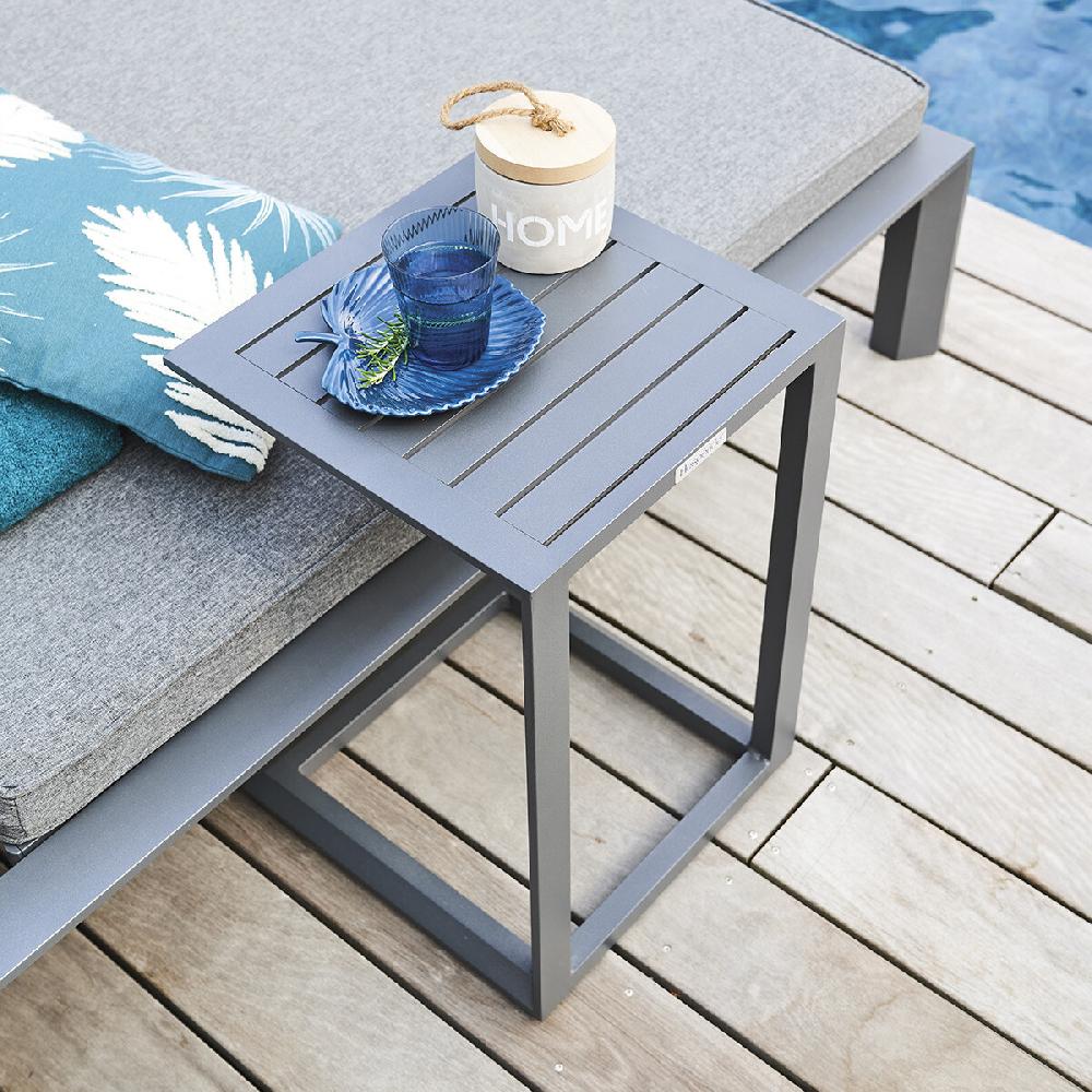 hesperide Table d'appoint de jardin carrée ÉVASION Graphite