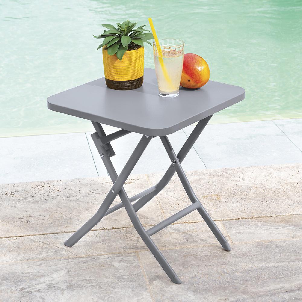 Hesperide Table D'appoint De Jardin Carrée GREENSBORO Gris Quartz