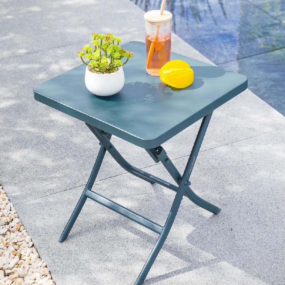 hesperide Table d'appoint de jardin carrée GREENSBORO Pétrole