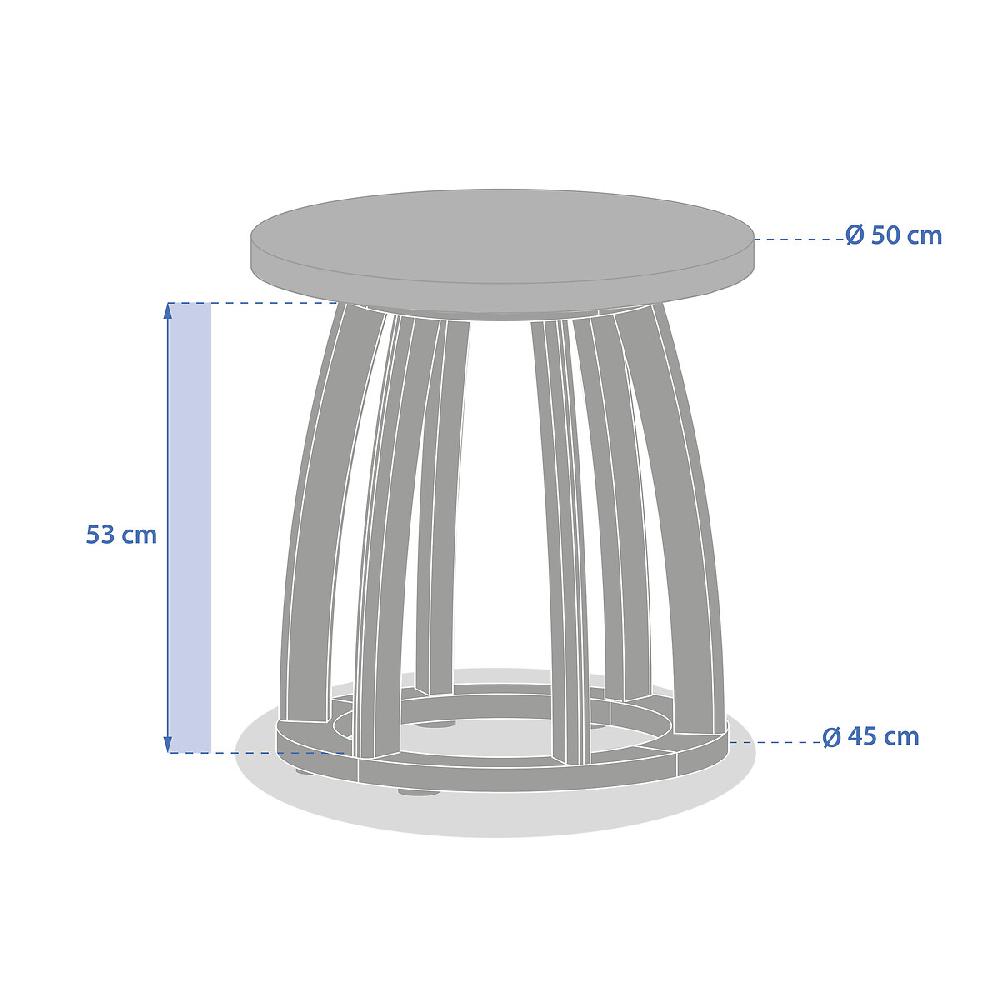 Hesperide Table D'appoint De Jardin Ronde LEMINDO Eucalyptus