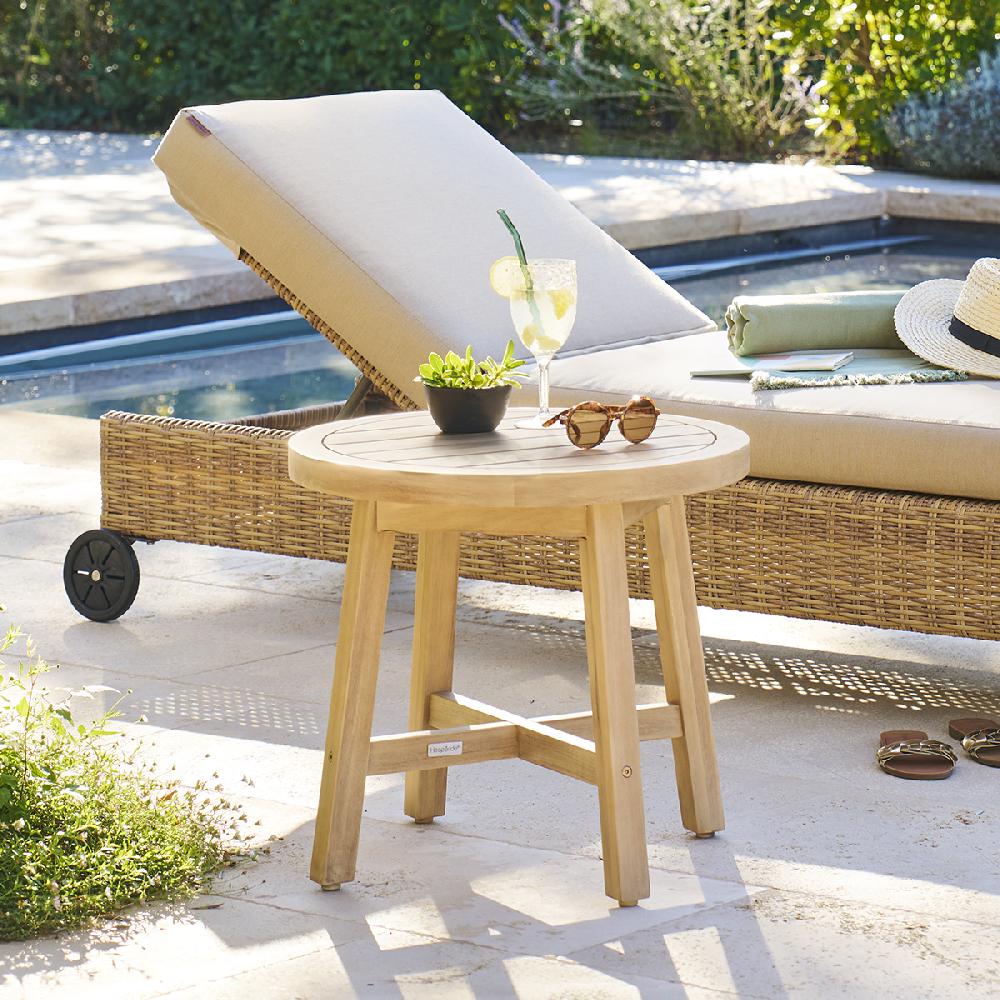 hesperide Table d'appoint de jardin ronde PAPOUASIE Acacia
