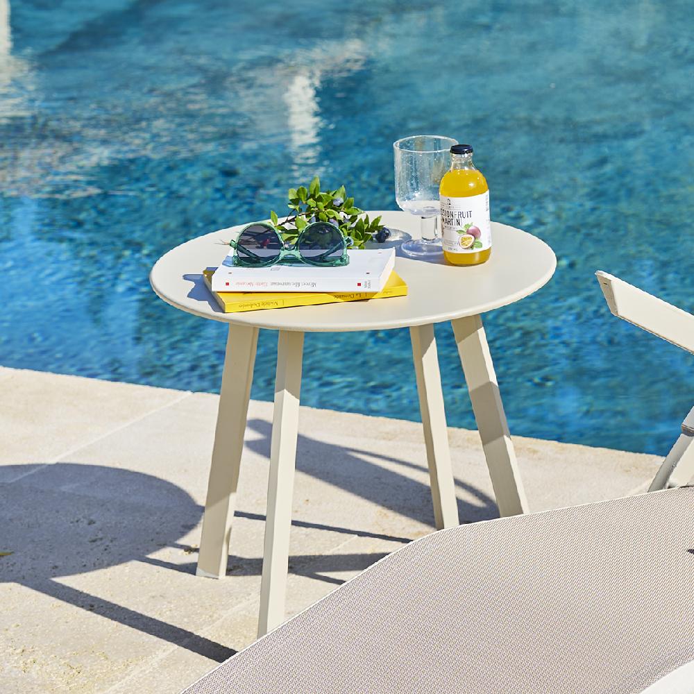 hesperide Table d'appoint de jardin ronde SAONA Argile