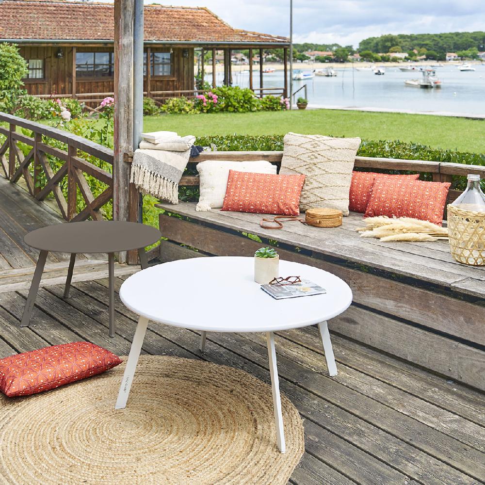 hesperide Table d'appoint de jardin ronde SAONA Blanc