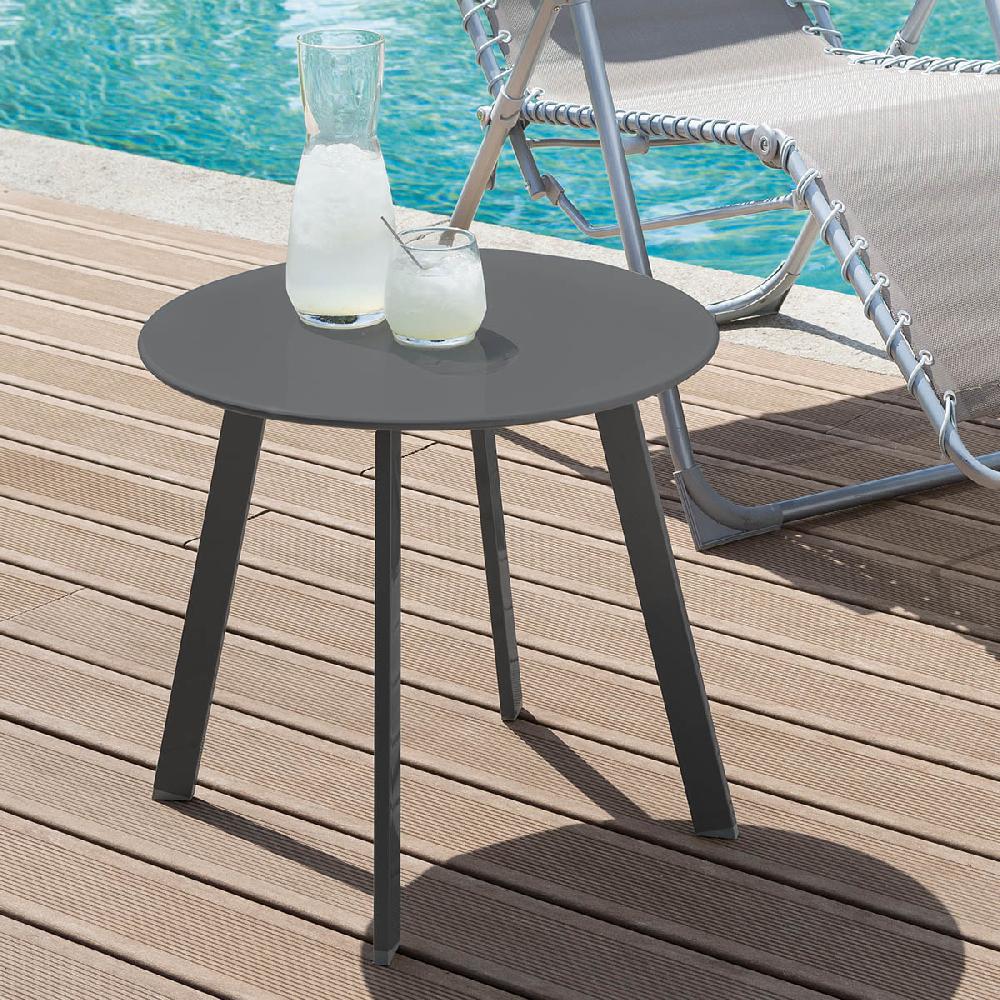 hesperide Table d'appoint de jardin ronde SAONA Graphite mat