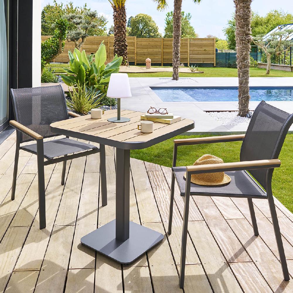 hesperide Table de jardin bistro TYLA Acacia & Graphite