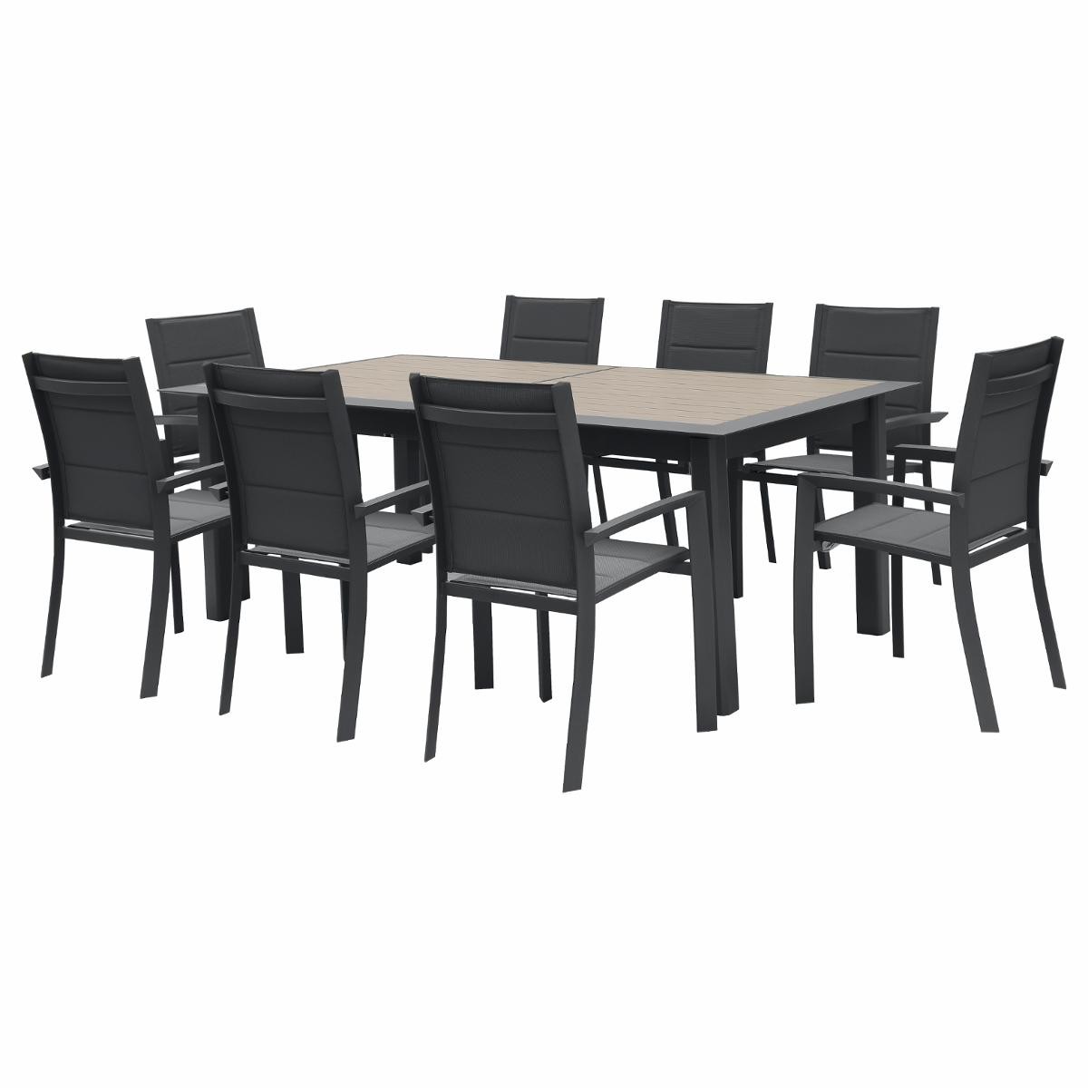 Hesperide Table De Jardin Extensible ALLURE Effet Bois Muscade & Graphite