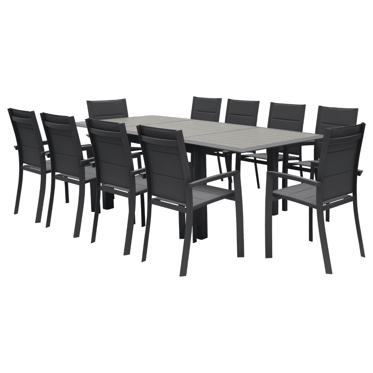 Hesperide Table De Jardin Extensible ALLURE Effet Bois Muscade & Graphite