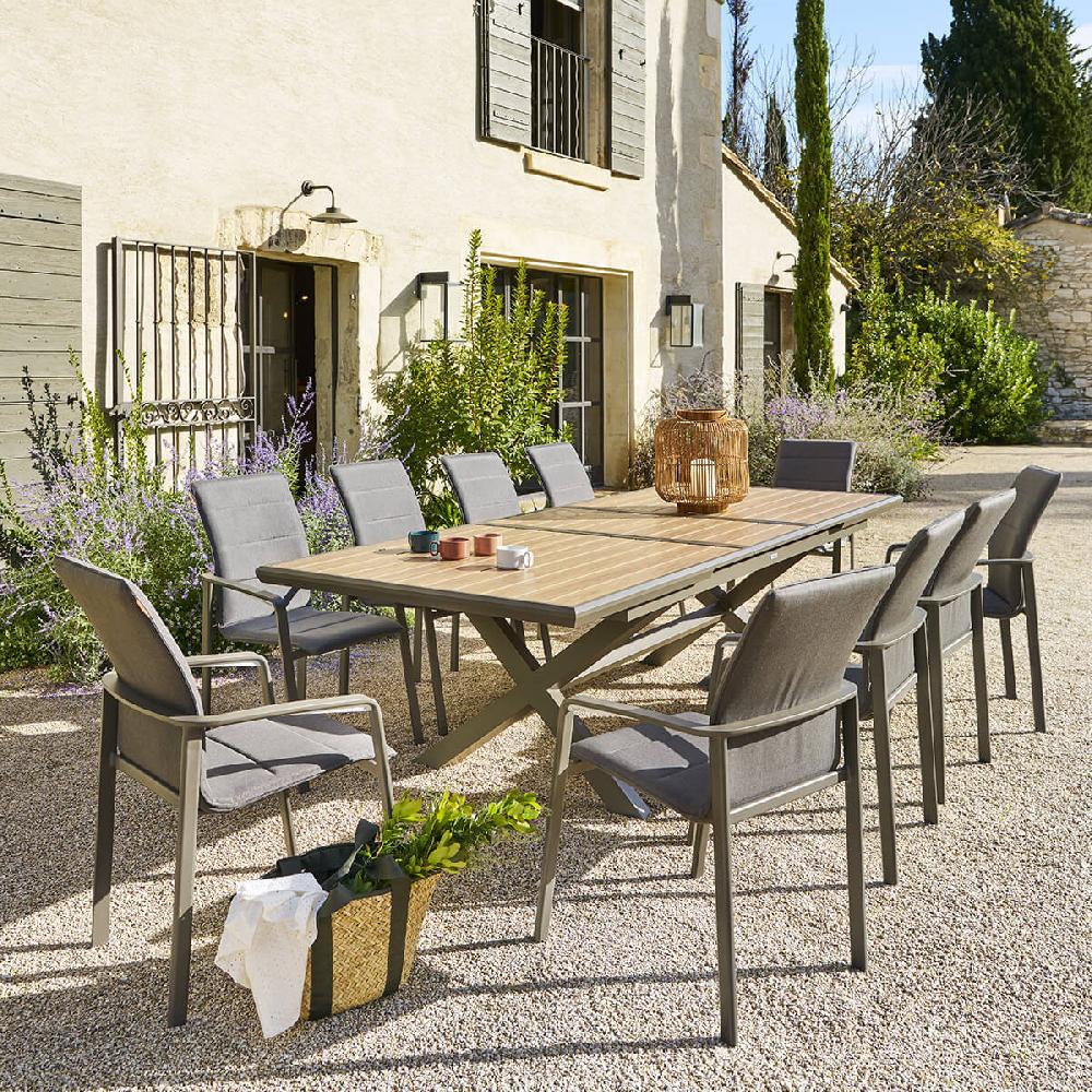hesperide Table de jardin extensible AXIOME Effet bois Honey & Praline