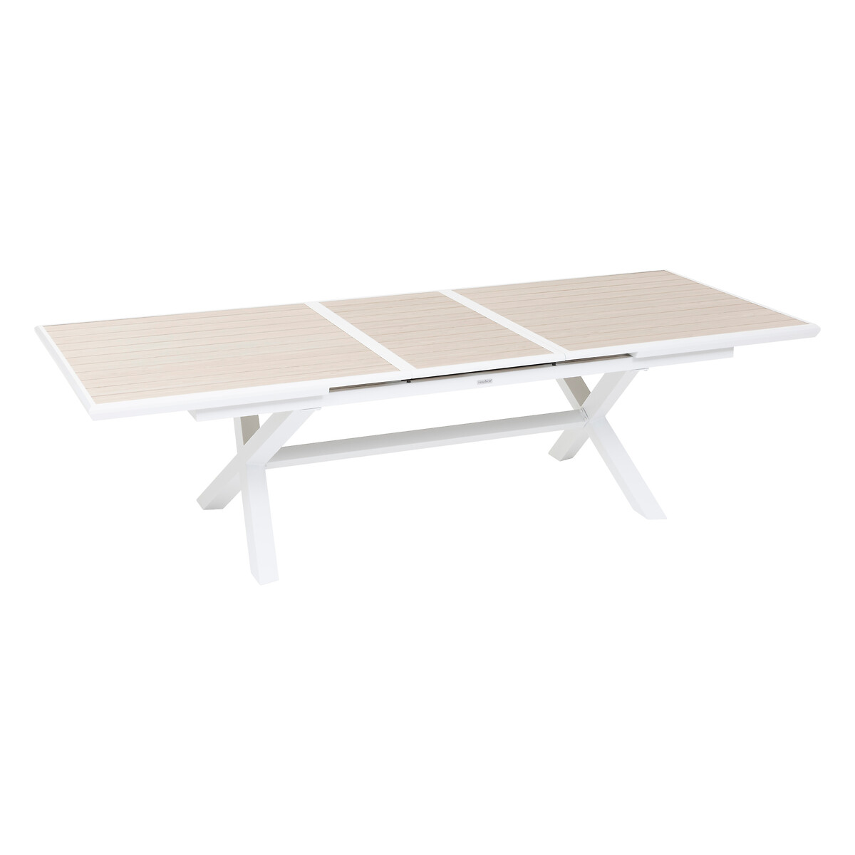 Hesperide Table De Jardin Extensible AXIOME Effet Bois Lin & Blanc
