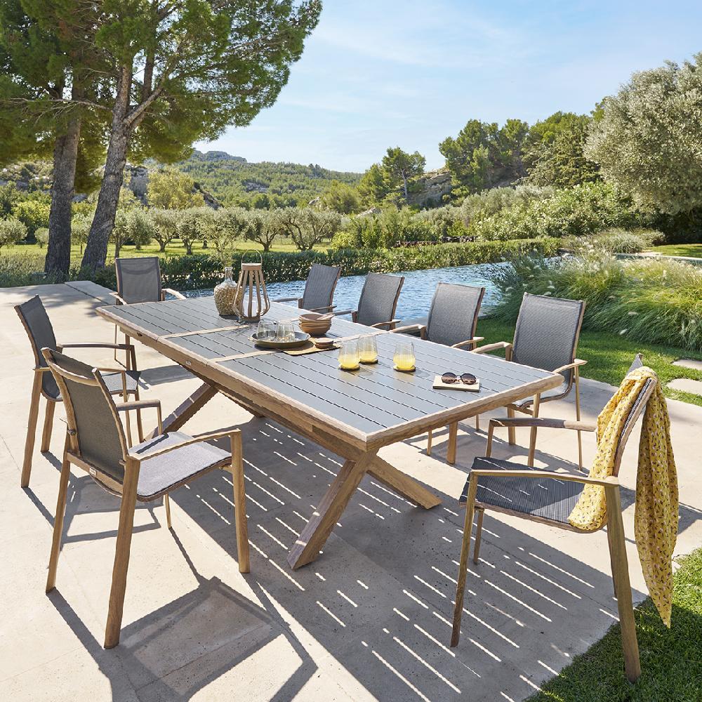 Hesperide Table De Jardin Extensible AXIOME Graphite & Honey