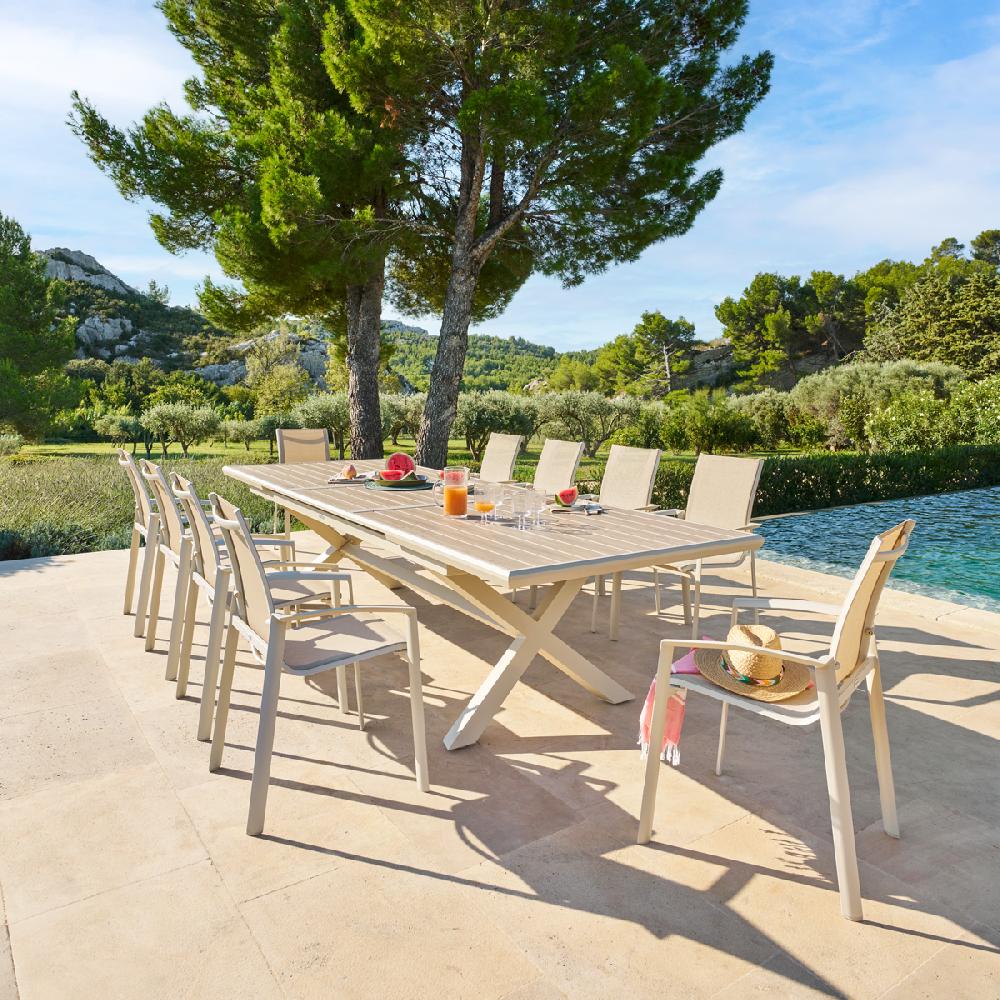 hesperide Table de jardin extensible AXIOME Lin & Argile