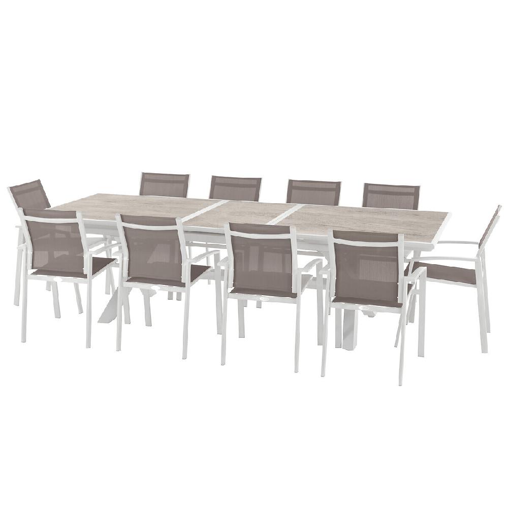 Hesperide Table De Jardin Extensible AXIOME Sépia & Blanc