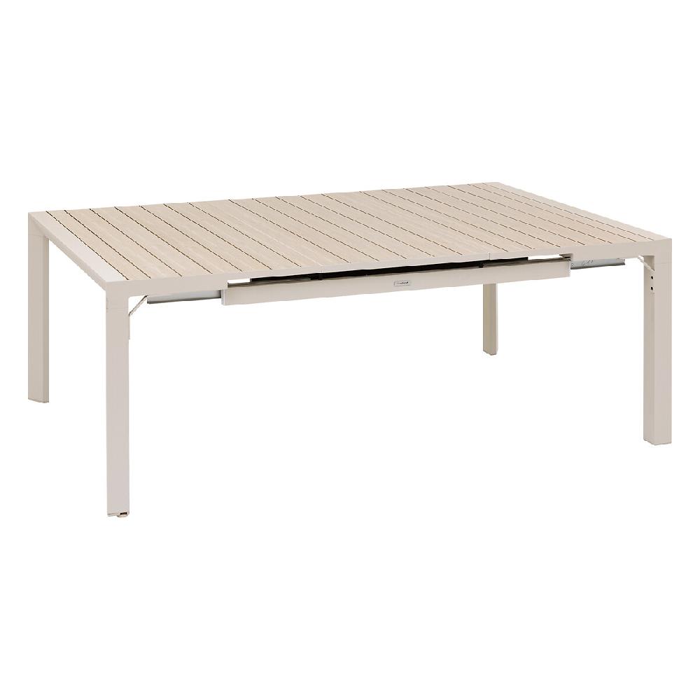 Hesperide Table De Jardin Extensible Carrée ÉVASION Effet Bois Lin & Argile