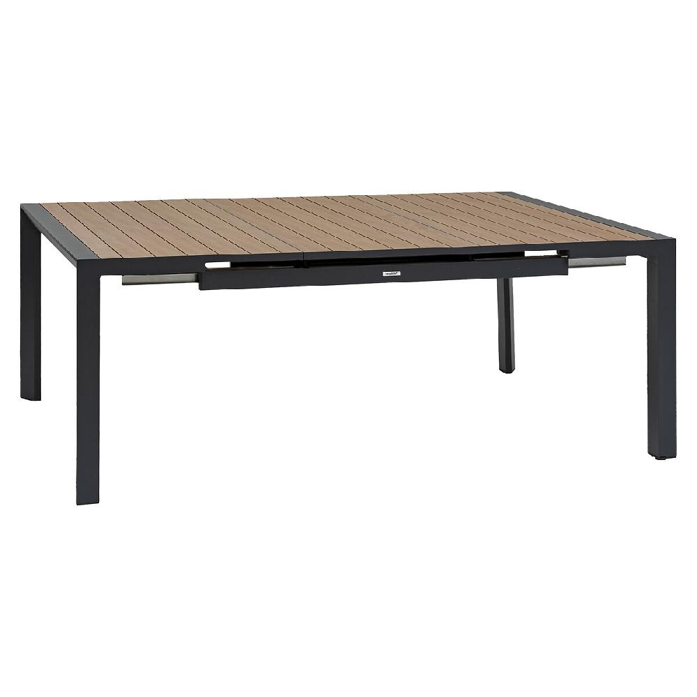 Hesperide Table De Jardin Extensible Carrée ÉVASION Effet Bois Honey & Graphite