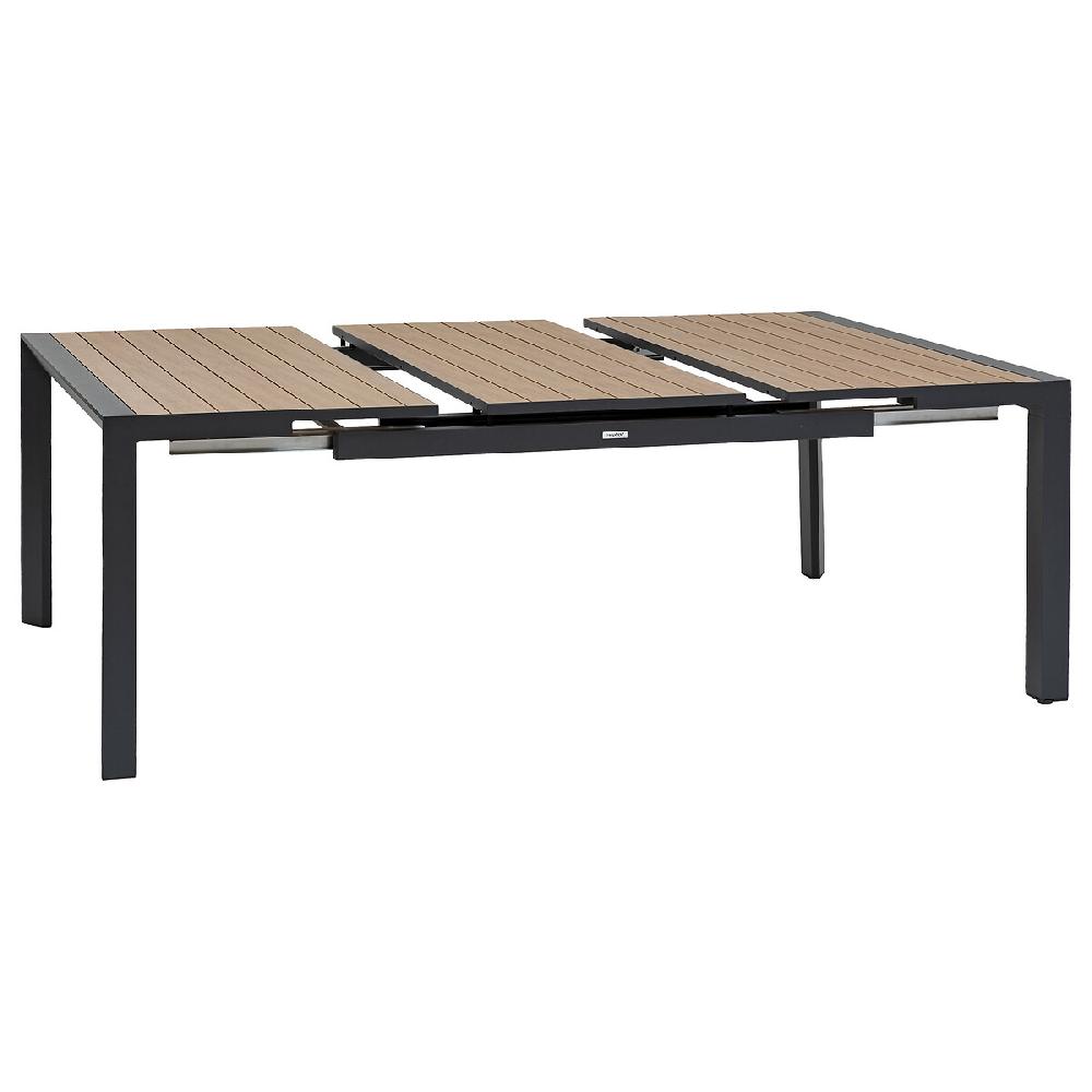 Hesperide Table De Jardin Extensible Carrée ÉVASION Effet Bois Honey & Graphite