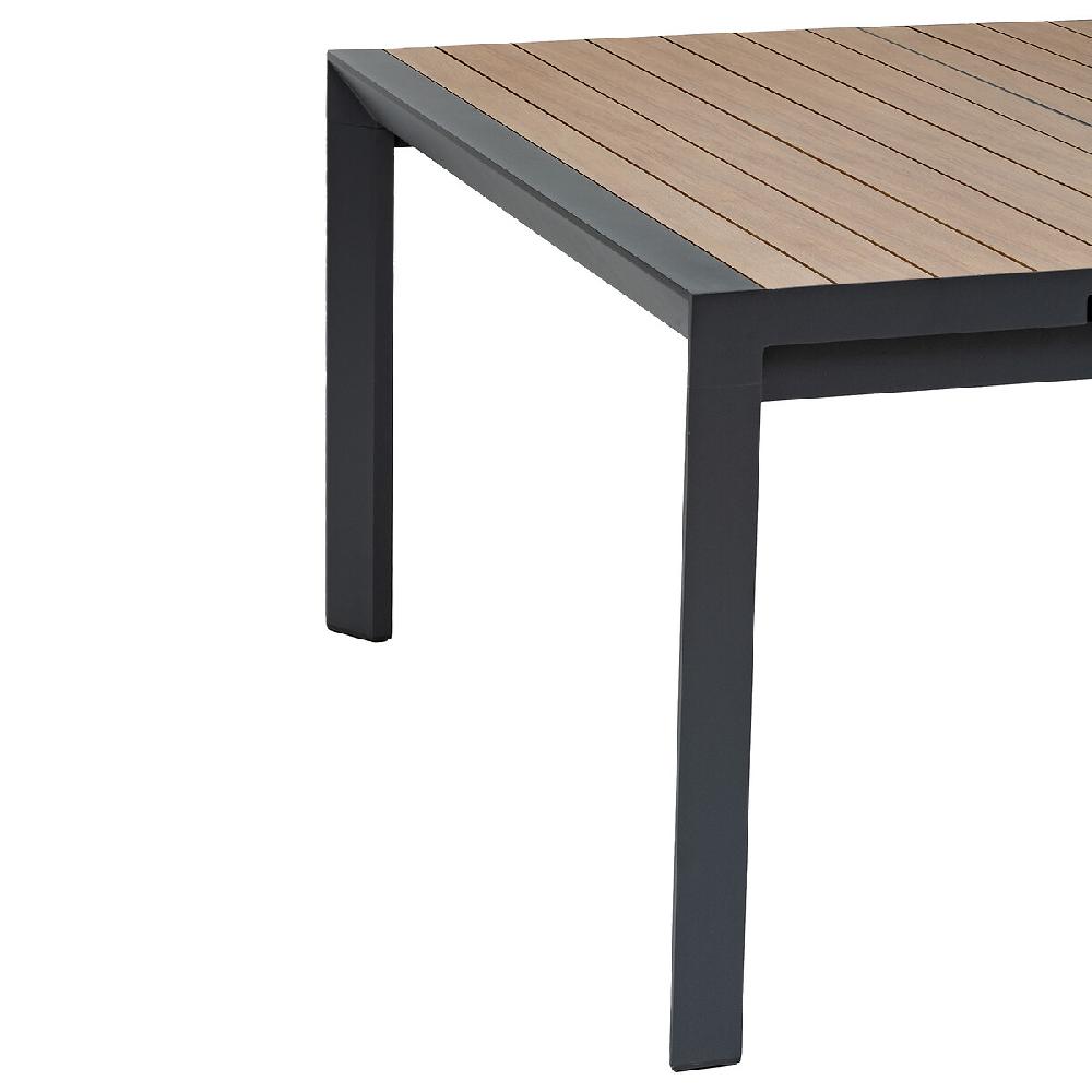 Hesperide Table De Jardin Extensible Carrée ÉVASION Effet Bois Honey & Graphite