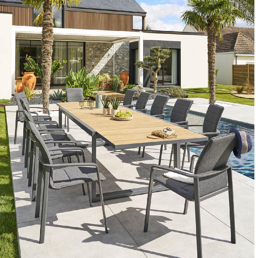 hesperide Table de jardin extensible CORVO Acacia & Graphite