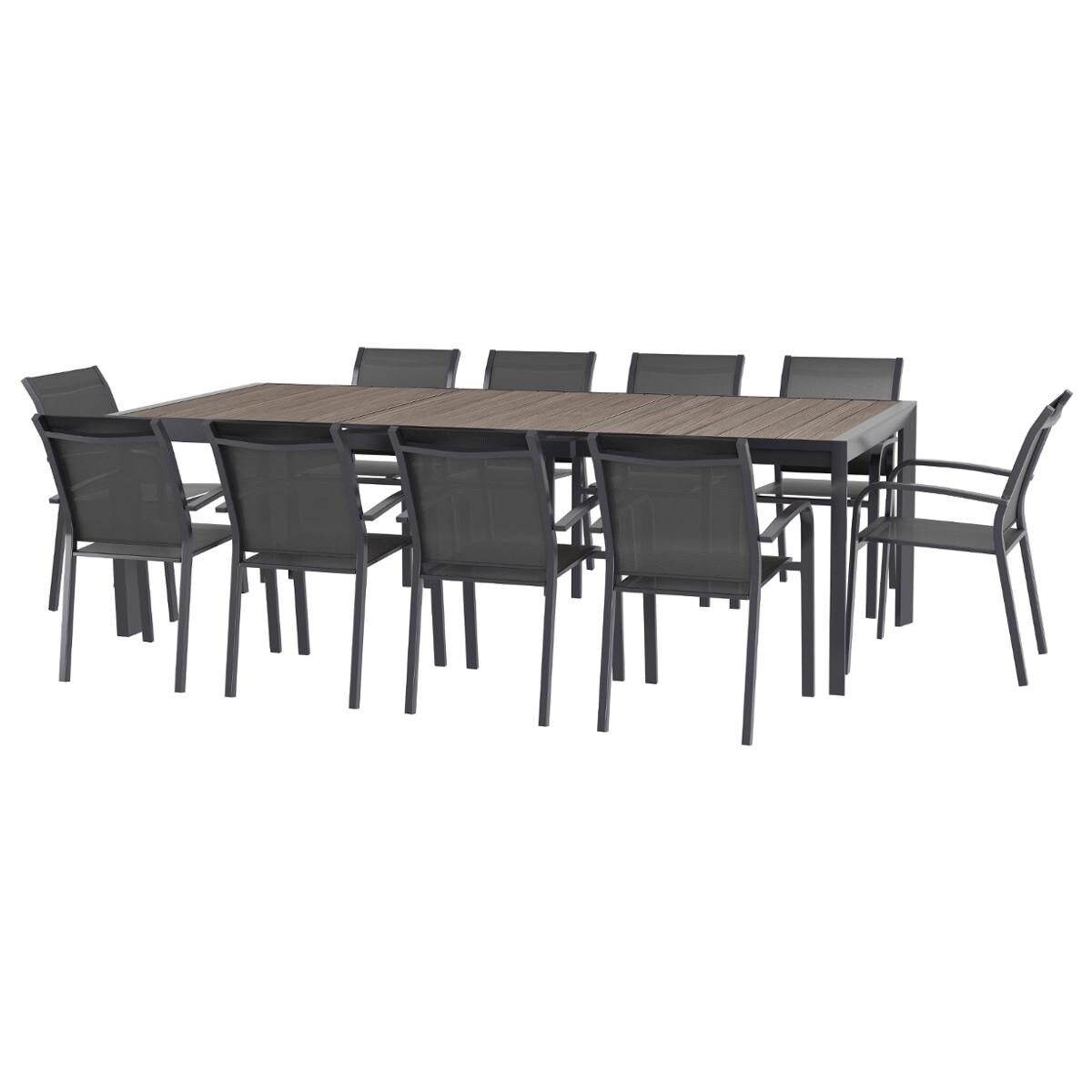 Hesperide Table De Jardin Extensible ÉVASION Effet Bois Seigle & Graphite