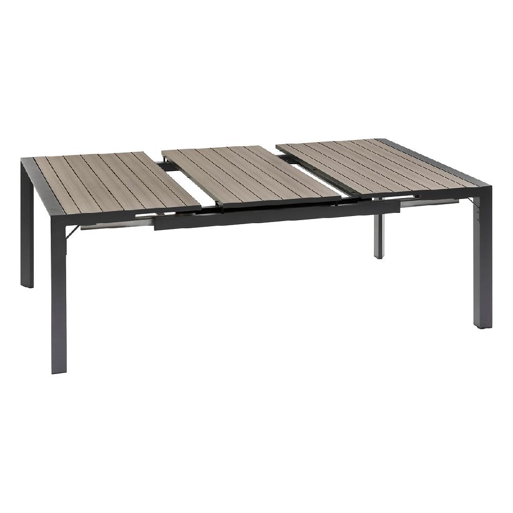 Hesperide Table De Jardin Extensible ÉVASION Effet Bois Seigle & Graphite