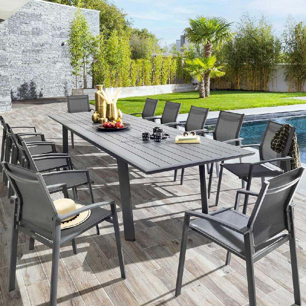 hesperide Table de jardin extensible PAVANE Graphite