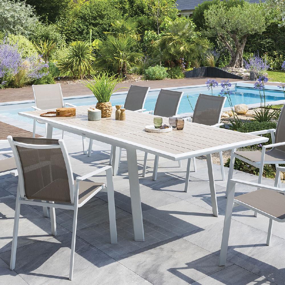 Hesperide Table De Jardin Extensible PAVANE Lin & Blanc