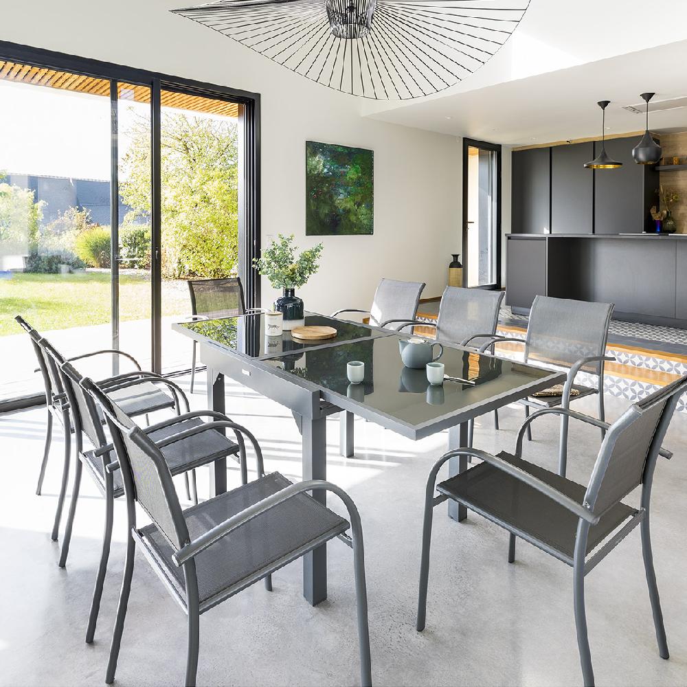 hesperide Table de jardin extensible PIAZZA Graphite
