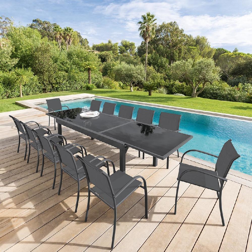hesperide Table de jardin extensible PIAZZA Graphite