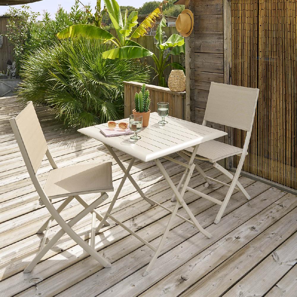 hesperide Table de jardin pliante carrée AZUA Argile