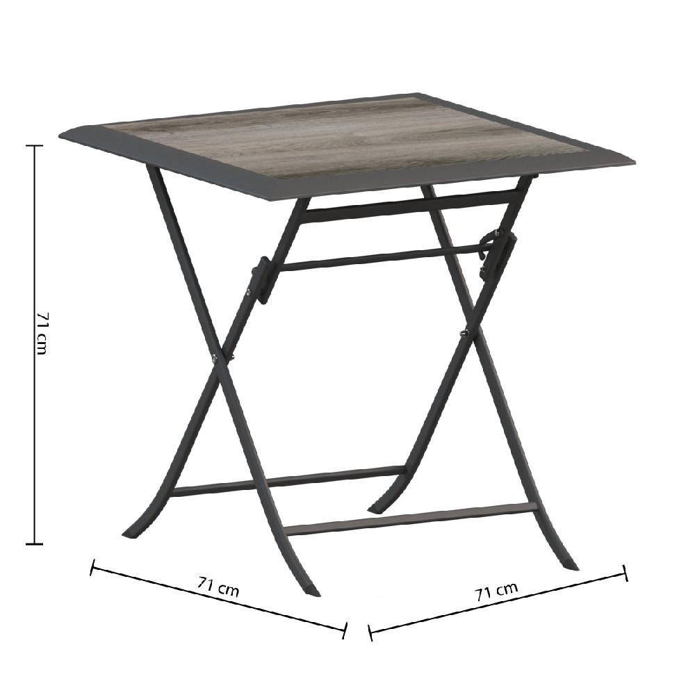 Hesperide Table De Jardin Pliante Carrée AZUA Gris Smoke