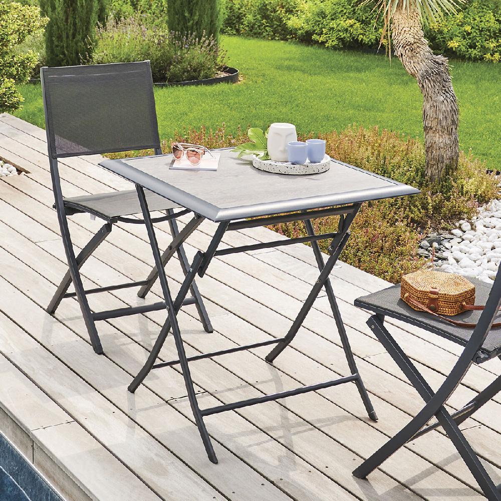 Hesperide Table De Jardin Pliante Carrée AZUA Gris Smoke