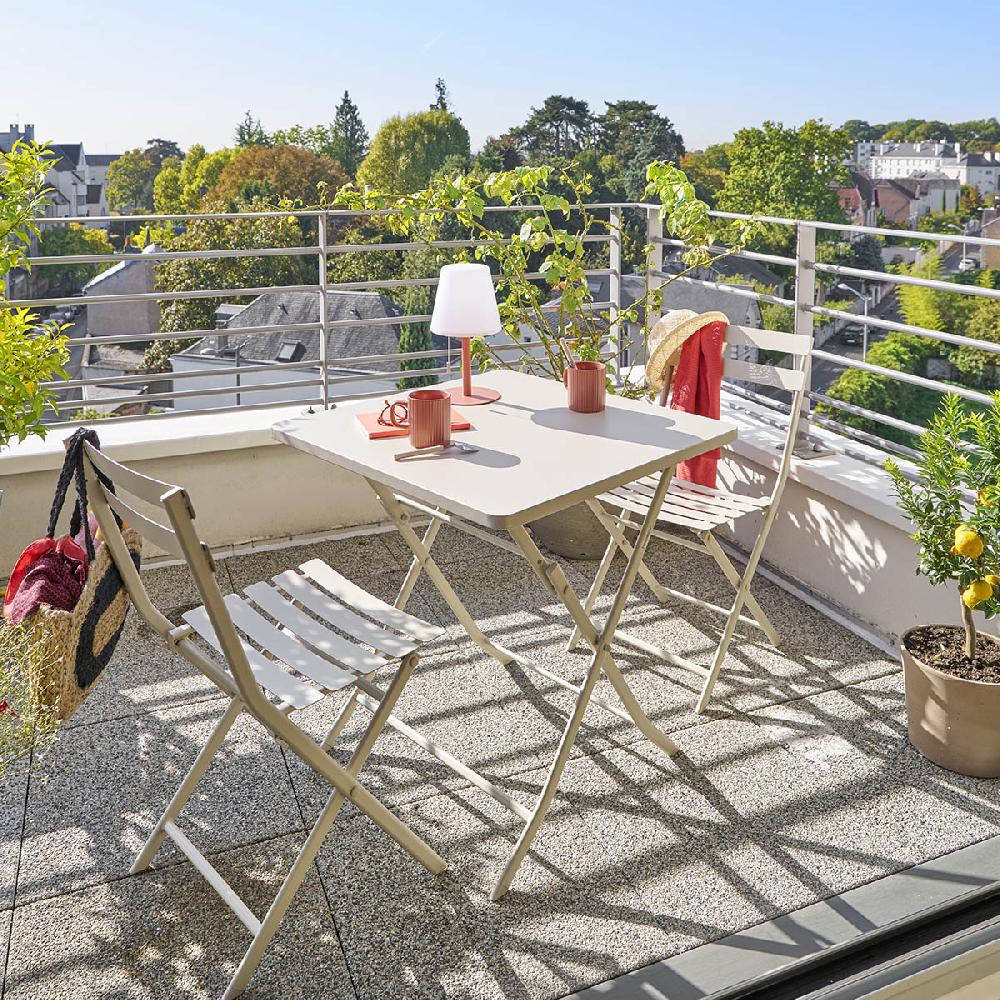 Hesperide Table De Jardin Pliante Carrée GREENSBORO Argile