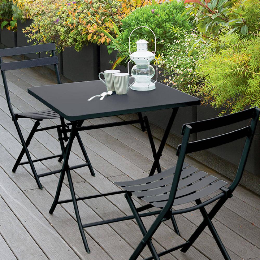 hesperide Table de jardin pliante carrée GREENSBORO Graphite
