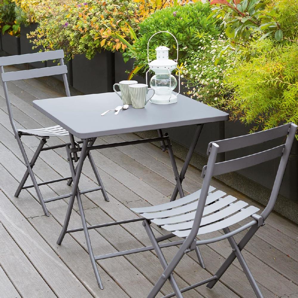 hesperide Table de jardin pliante carrée GREENSBORO Gris quartz