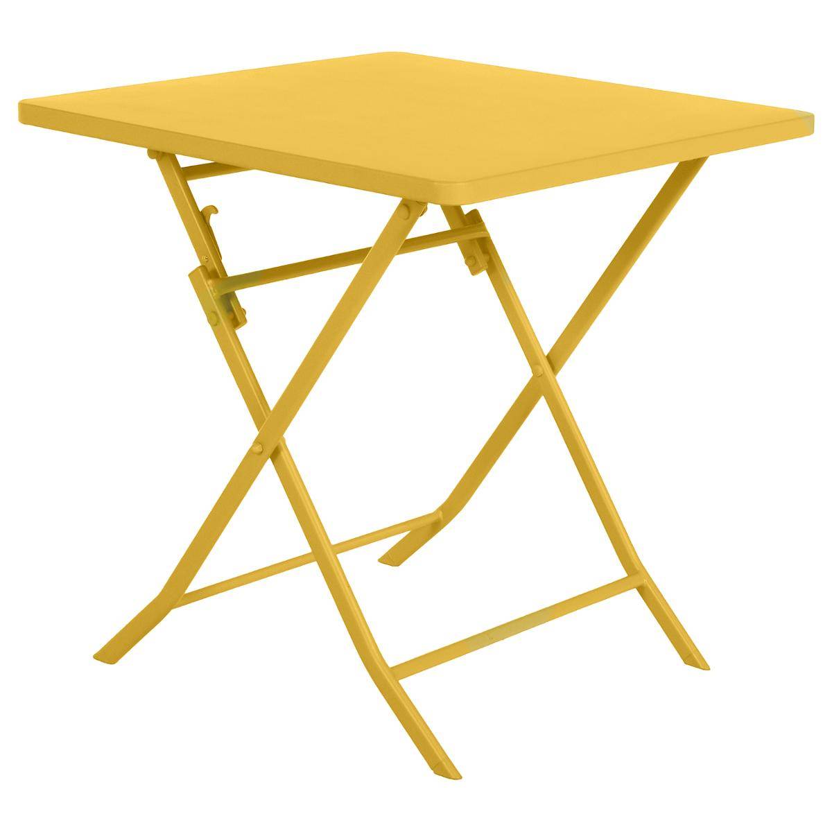 Hesperide Table De Jardin Pliante Carrée GREENSBORO Jaune Moutarde