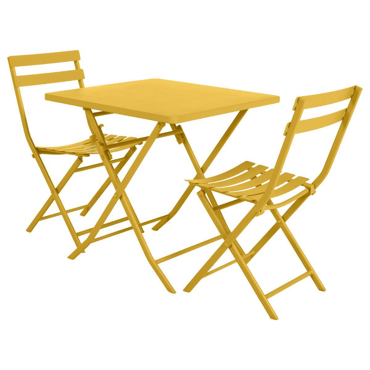 Hesperide Table De Jardin Pliante Carrée GREENSBORO Jaune Moutarde