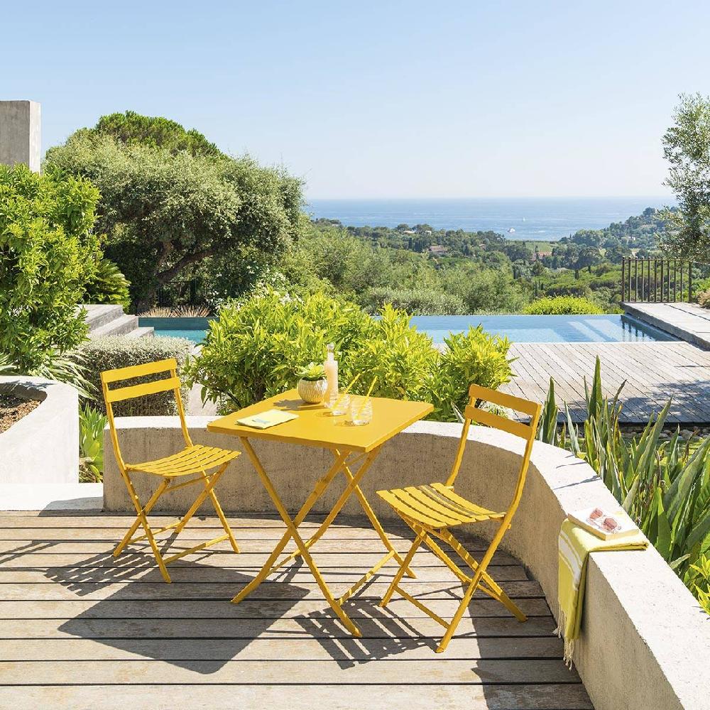 hesperide Table de jardin pliante carrée GREENSBORO Jaune moutarde