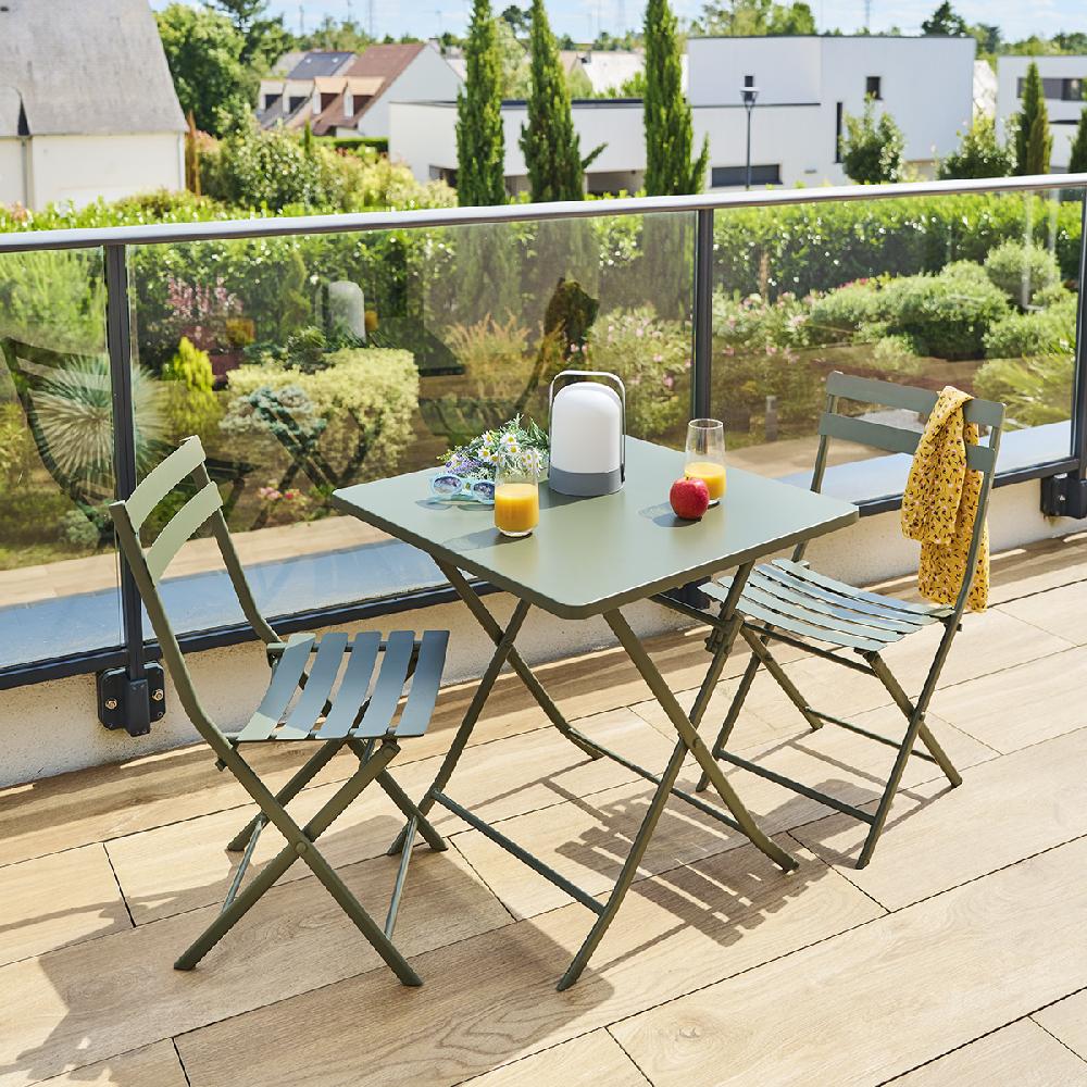 Hesperide Table De Jardin Pliante Carrée GREENSBORO Vert Laurier