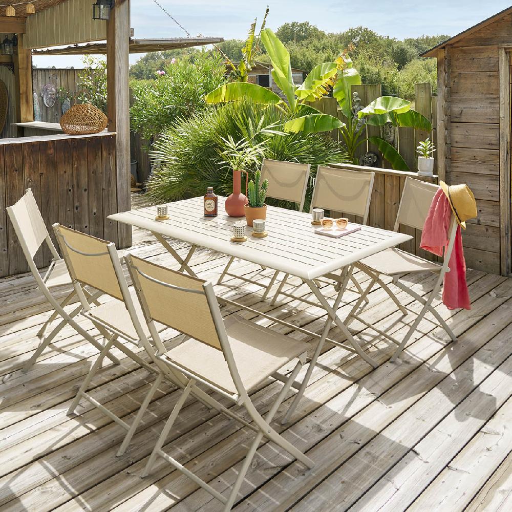 hesperide Table de jardin pliante rectangulaire AZUA Argile