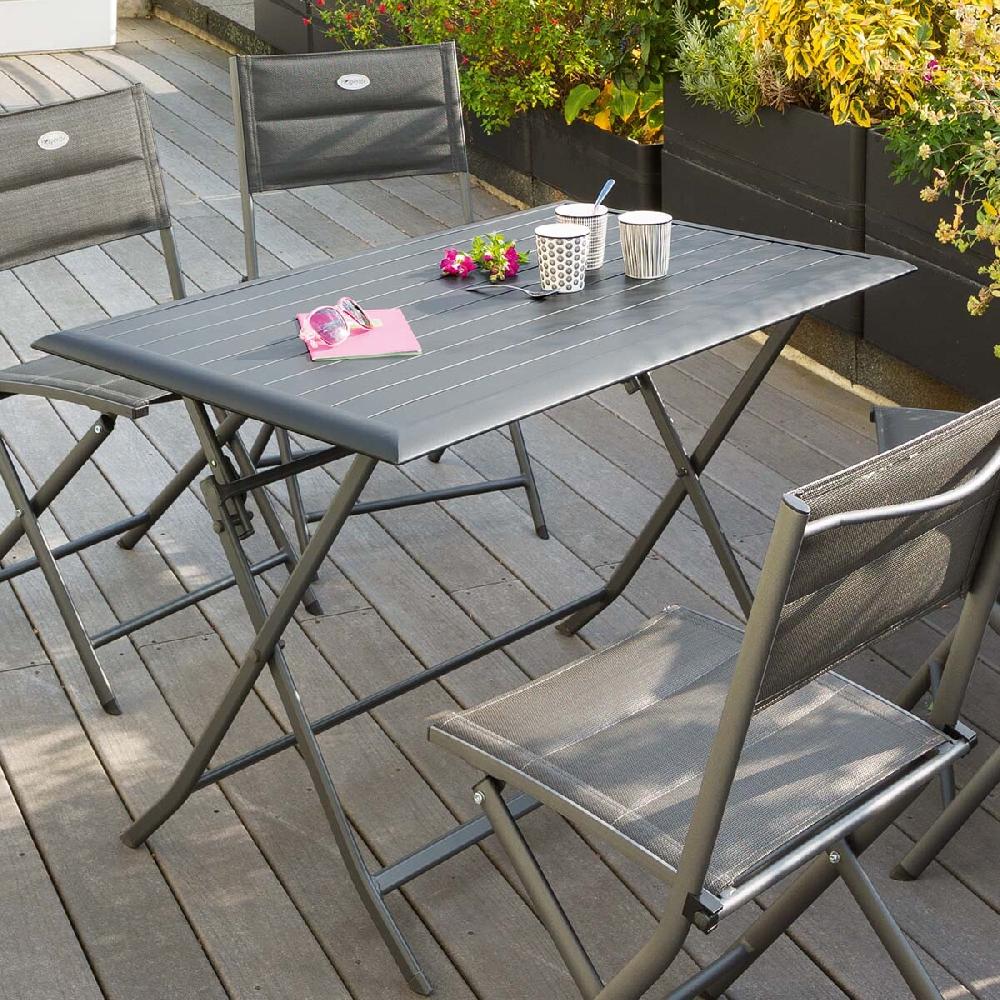 Hesperide Table De Jardin Pliante Rectangulaire AZUA Graphite