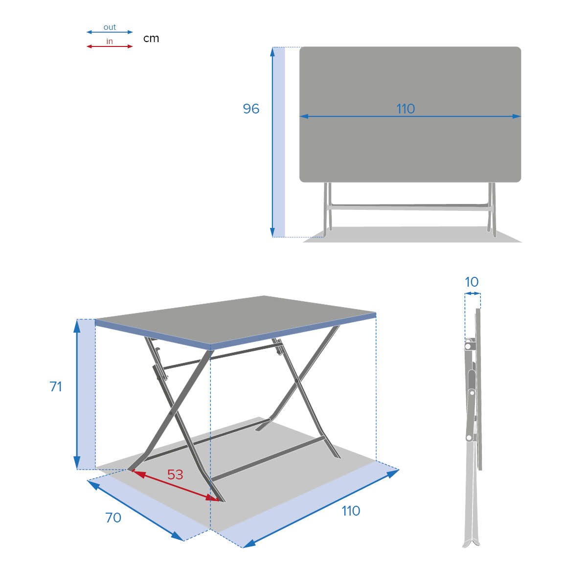 Hesperide Table De Jardin Pliante Rectangulaire GREENSBORO Ambre