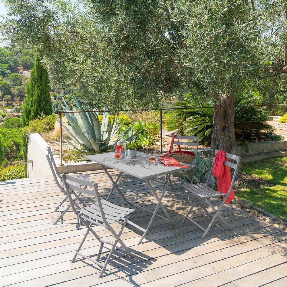 hesperide Table de jardin pliante rectangulaire GREENSBORO Gris quartz