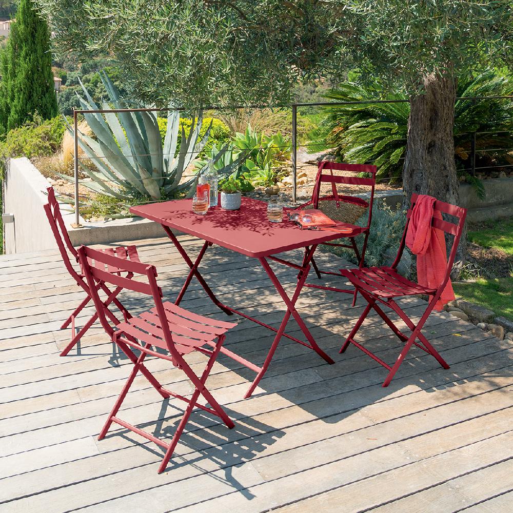 hesperide Table de jardin pliante rectangulaire GREENSBORO Groseille