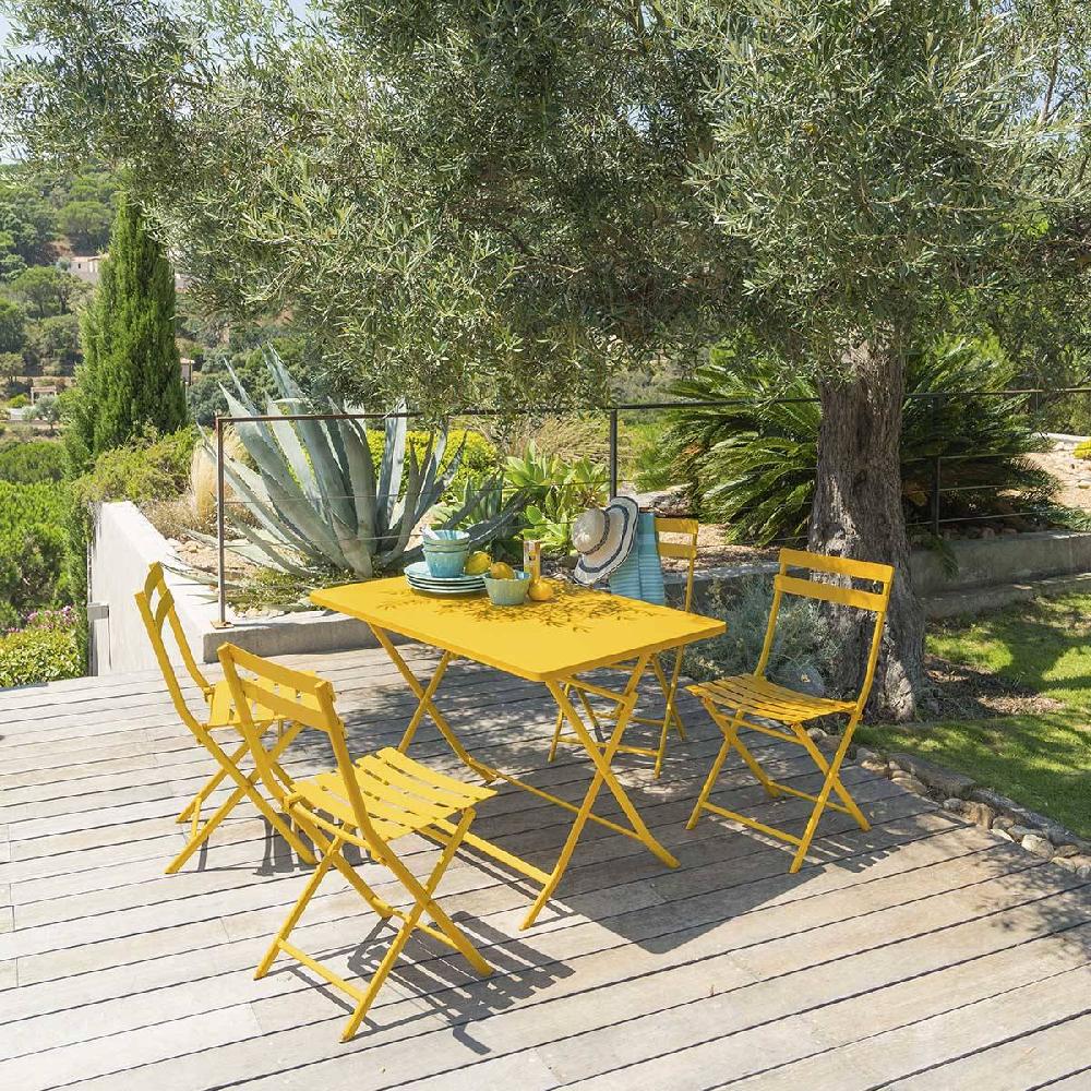 hesperide Table de jardin pliante rectangulaire GREENSBORO Jaune moutarde