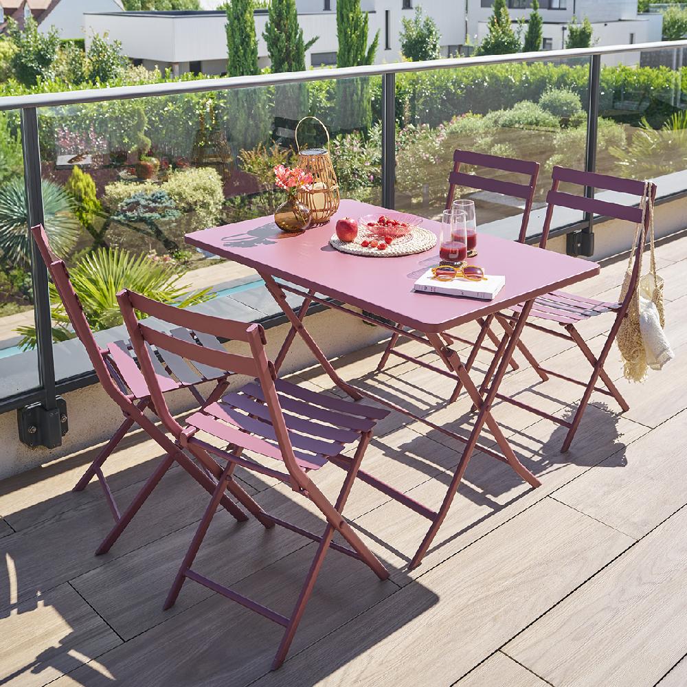 hesperide Table de jardin pliante rectangulaire GREENSBORO Lie de vin