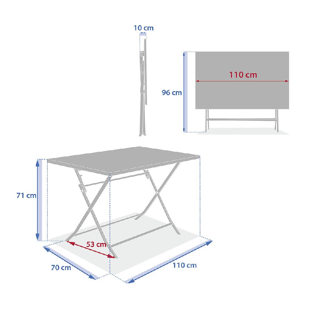 Hesperide Table De Jardin Pliante Rectangulaire GREENSBORO Vert Laurier