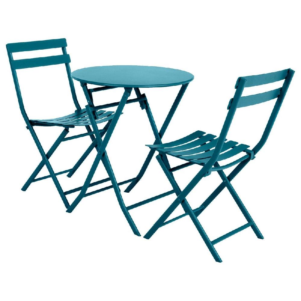 Hesperide Table De Jardin Pliante Ronde GREENSBORO Bleu Canard